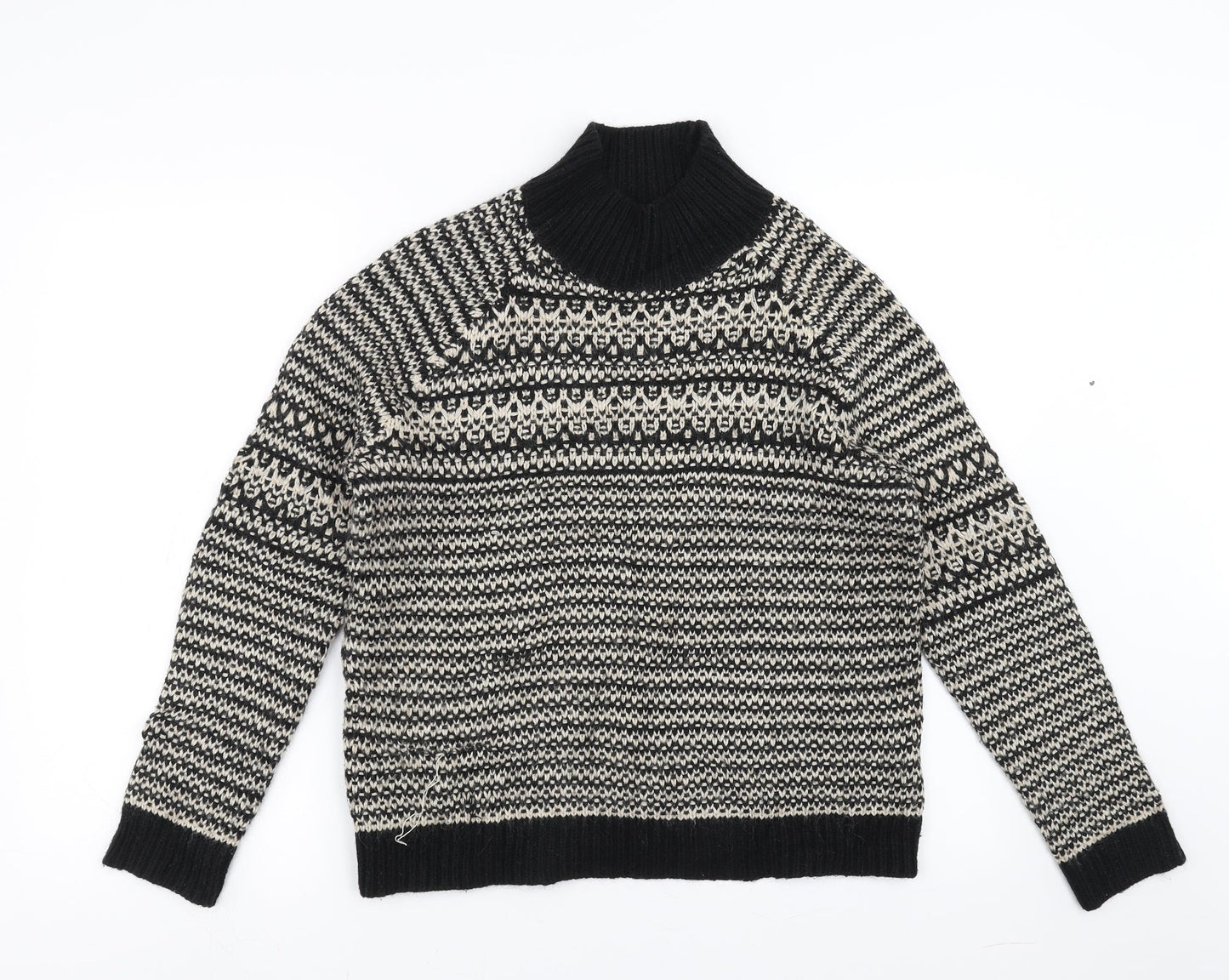 Marks and Spencer Womens Black Geometric  Pullover Jumper Size 12