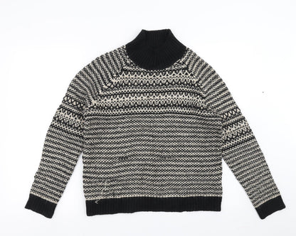 Marks and Spencer Womens Black Geometric  Pullover Jumper Size 12