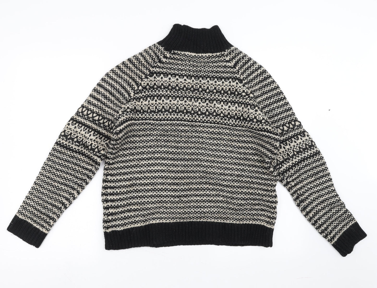 Marks and Spencer Womens Black Geometric  Pullover Jumper Size 12