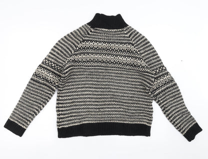 Marks and Spencer Womens Black Geometric  Pullover Jumper Size 12