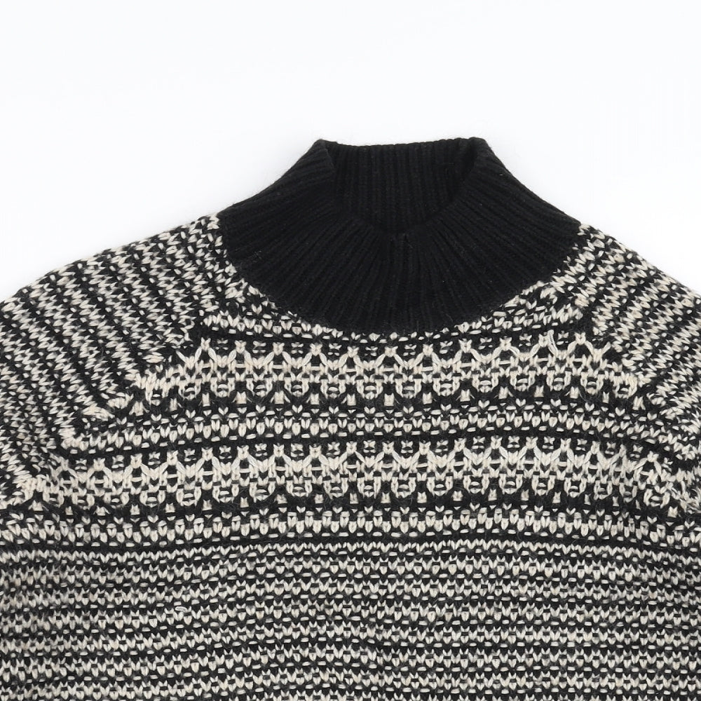 Marks and Spencer Womens Black Geometric  Pullover Jumper Size 12