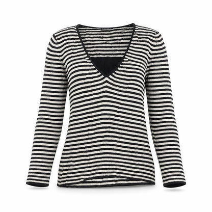 PLANET Womens Black Striped  Pullover Jumper Size XS