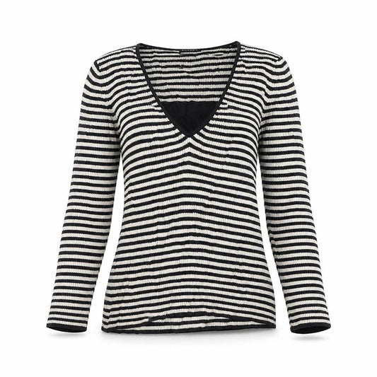 PLANET Womens Black Striped  Pullover Jumper Size XS