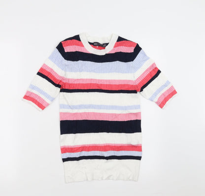 Marks & Spencer Womens Multicoloured Striped  Pullover Jumper Size 10