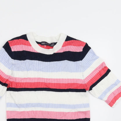 Marks & Spencer Womens Multicoloured Striped  Pullover Jumper Size 10