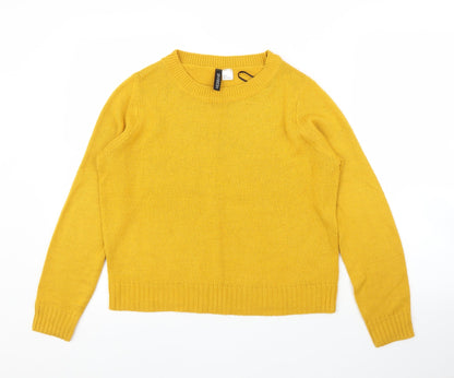 H&M Womens Yellow   Pullover Jumper Size S