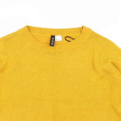H&M Womens Yellow   Pullover Jumper Size S