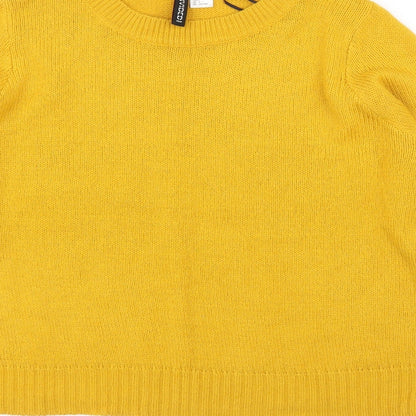 H&M Womens Yellow   Pullover Jumper Size S
