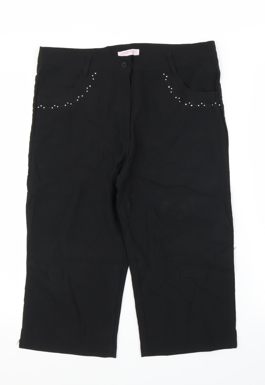 Hong Hong Womens Black   Capri Trousers Size L