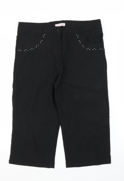 Hong Hong Womens Black   Capri Trousers Size L