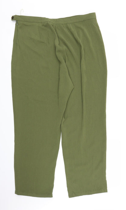 Womens UK Size 20 ELVI Regular Fit Bloomer Green Trousers