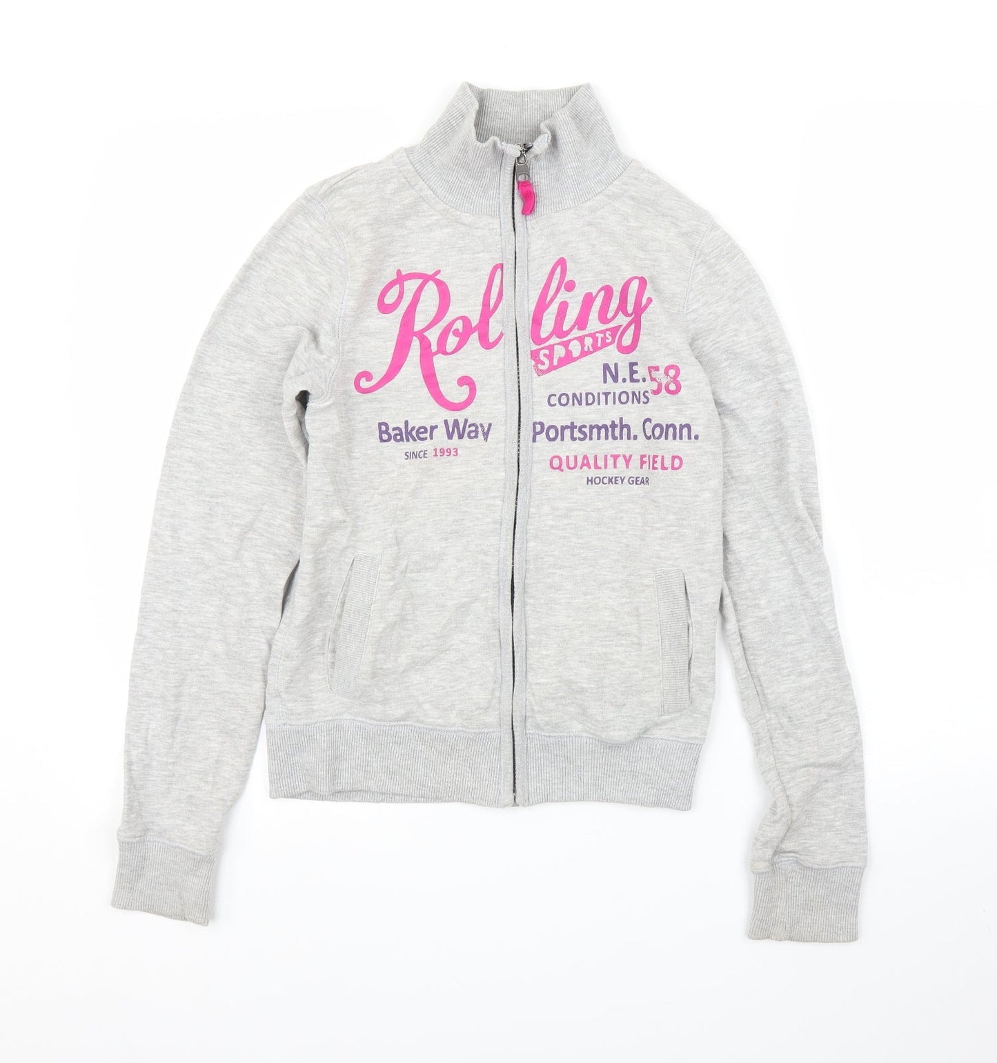 H&M Girls Grey   Full Zip Jumper Size 14 Years