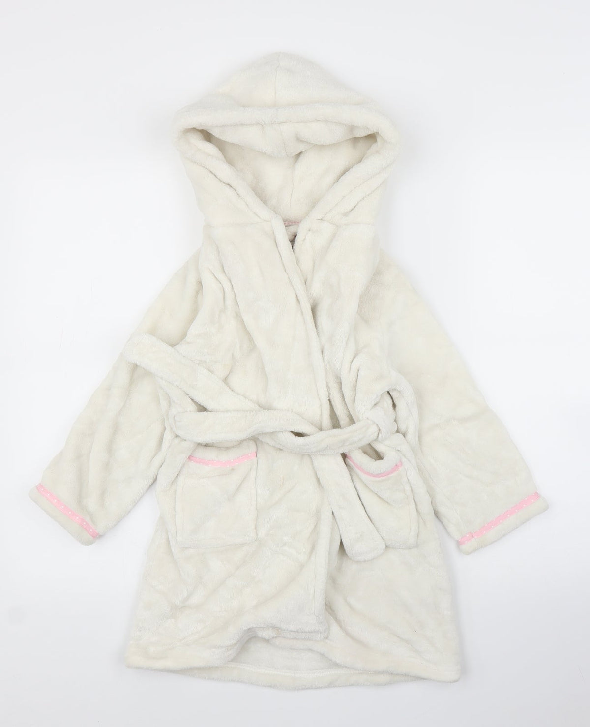 Debenhams Girls White Solid  Capri Robe Size 5 Years