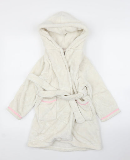 Debenhams Girls White Solid  Capri Robe Size 5 Years