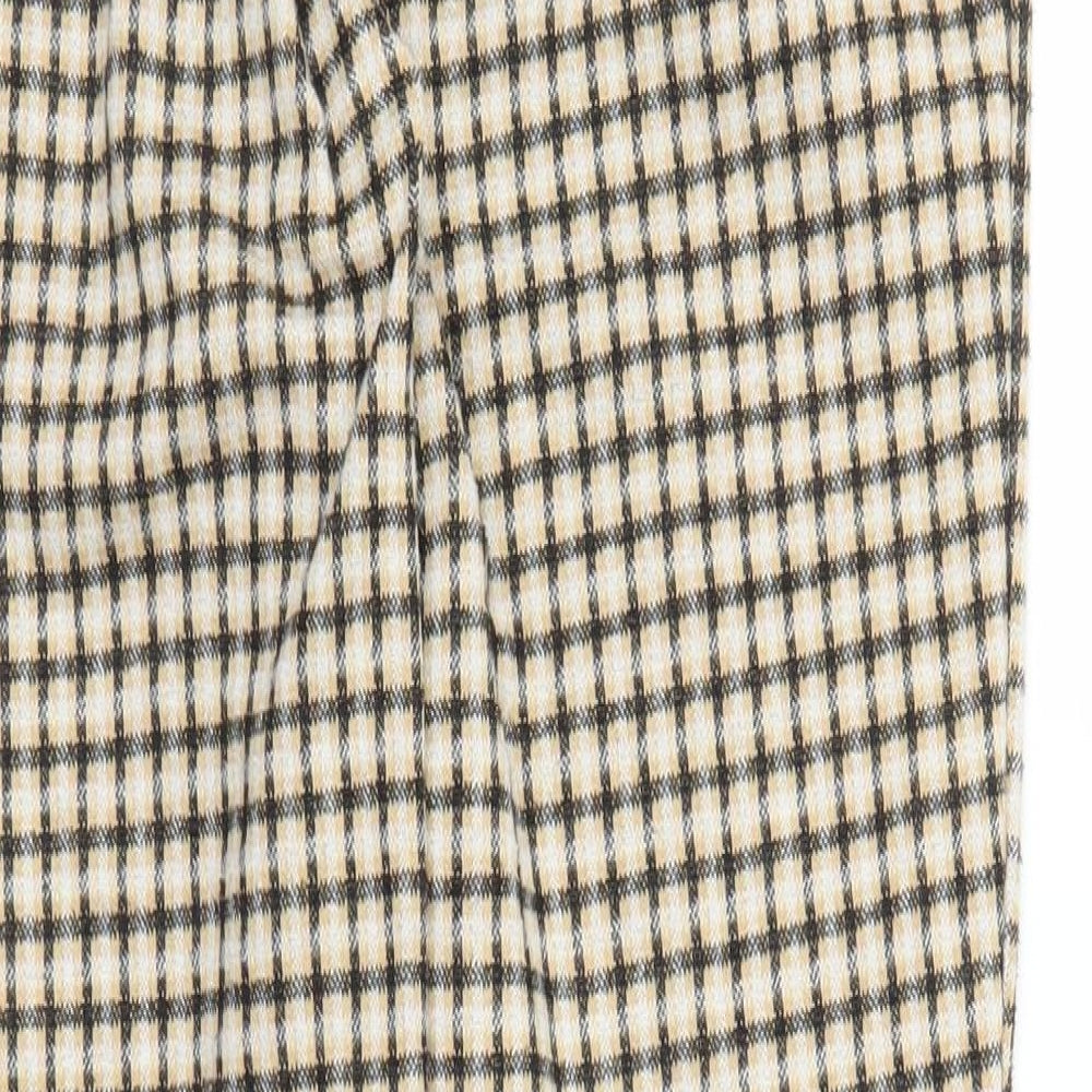 Mango Womens Brown Plaid  Carrot Trousers Size M L25 in