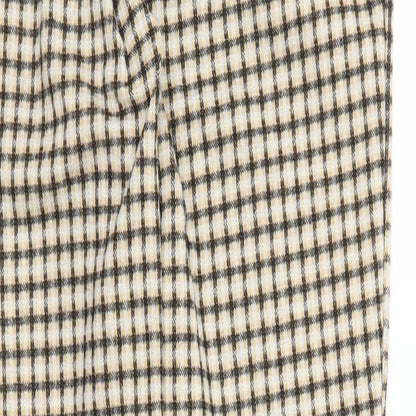 Mango Womens Brown Plaid  Carrot Trousers Size M L25 in