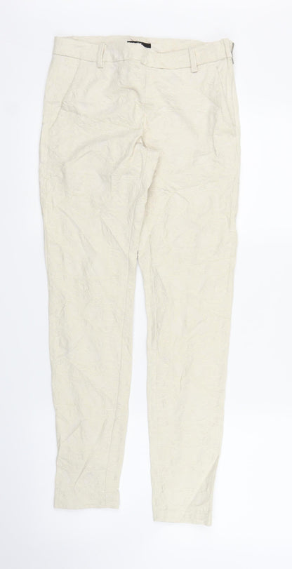 Womens UK Size 6 H&M Regular Fit Carrot Ivory Trousers