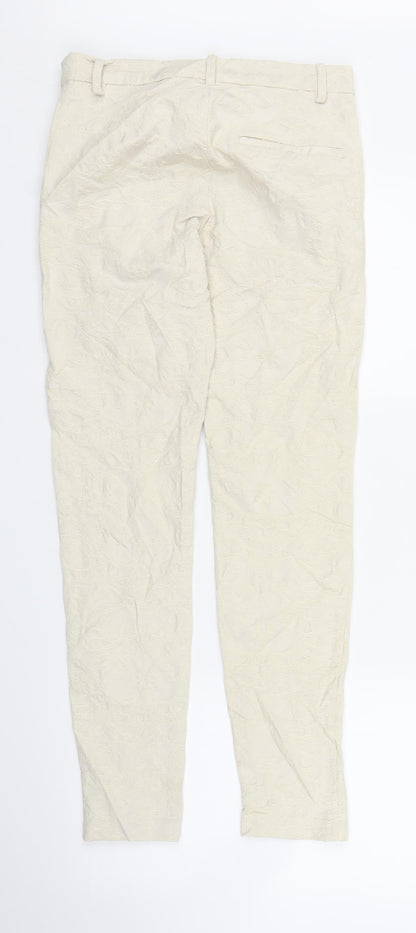 Womens UK Size 6 H&M Regular Fit Carrot Ivory Trousers