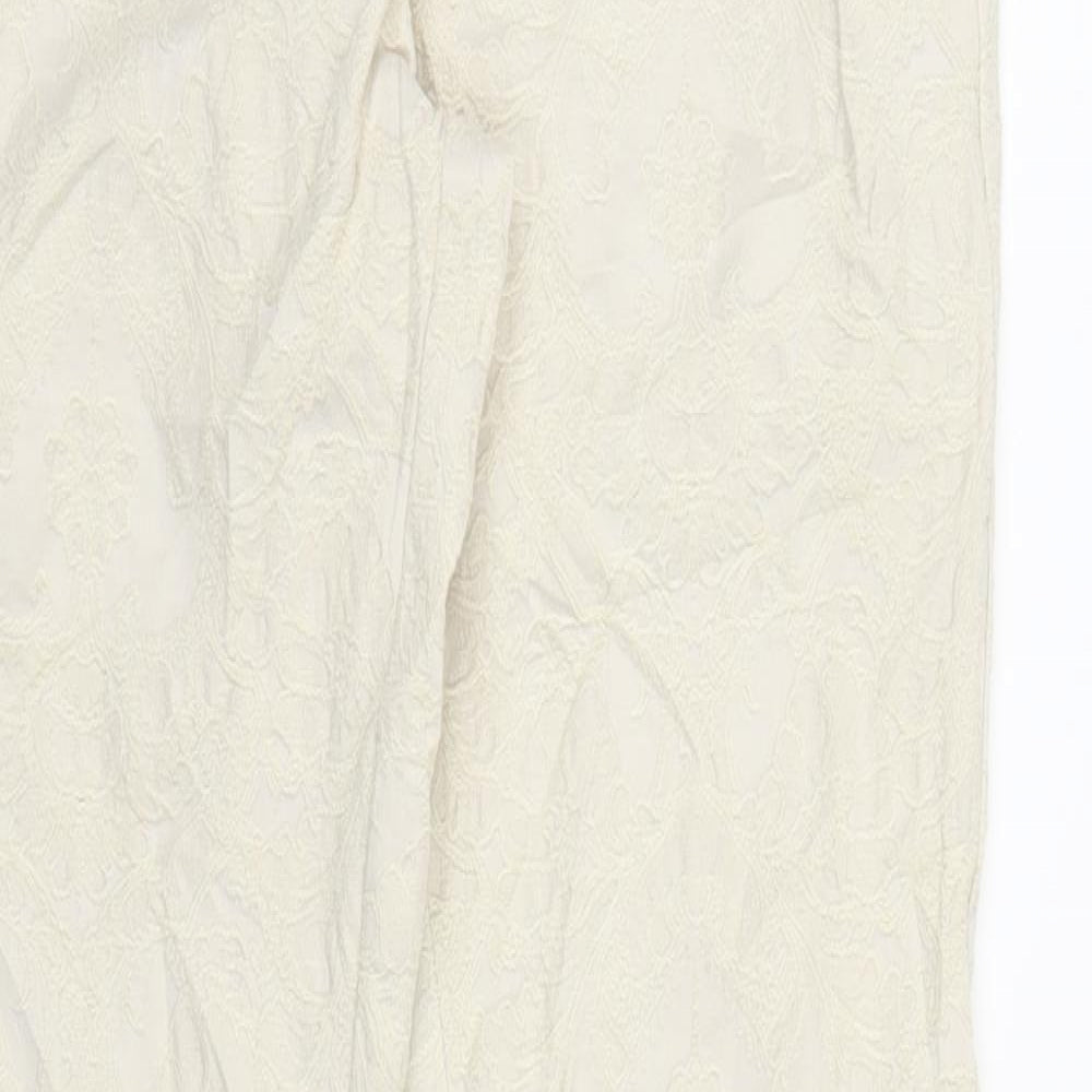 Womens UK Size 6 H&M Regular Fit Carrot Ivory Trousers