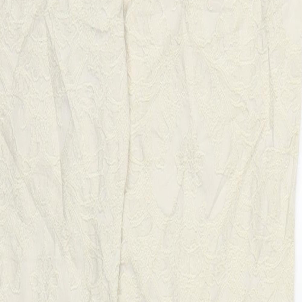 Womens UK Size 6 H&M Regular Fit Carrot Ivory Trousers