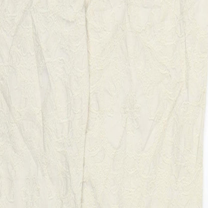 Womens UK Size 6 H&M Regular Fit Carrot Ivory Trousers