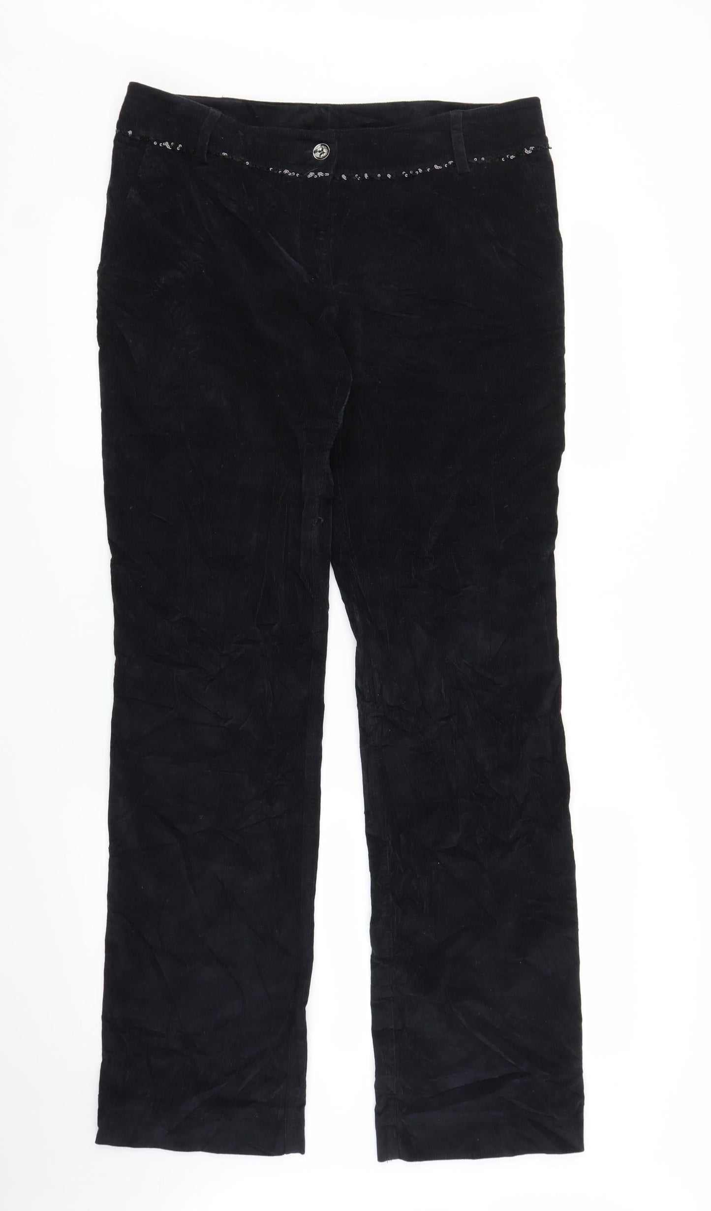 You Young Womens Blue  Corduroy Straight Jeans Size 10 L30 in