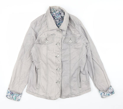 W. Lane Womens Grey  Denim Cardigan Jumper Size 8  - Jacket