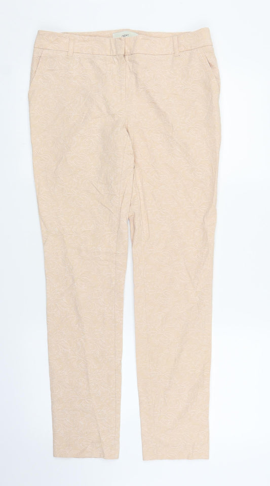 NEXT Womens Pink Floral  Carrot Trousers Size 10 L29 in