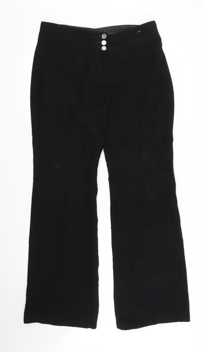 Womens UK Size L Preworn Regular Fit  Black Trousers