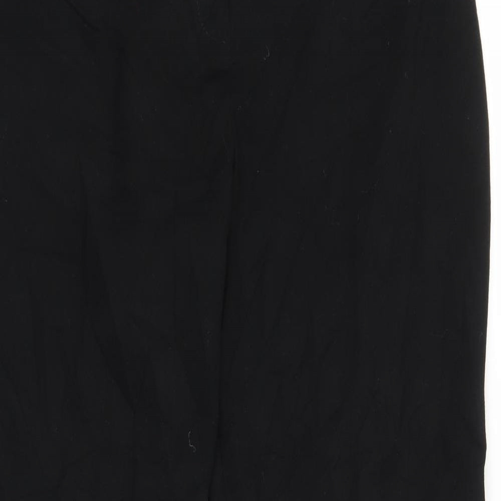 Womens UK Size L Preworn Regular Fit  Black Trousers