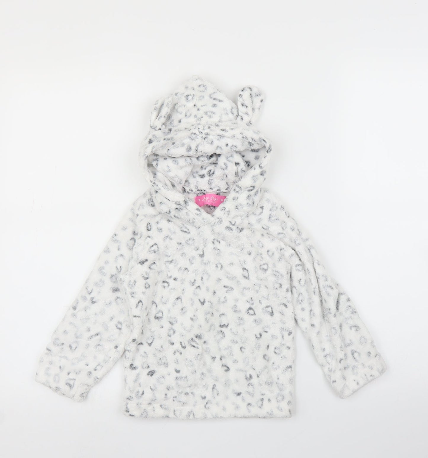 Love Sleep Girls Grey Animal Print  Top Pyjama Top Size 3-4 Years  - Leopard print