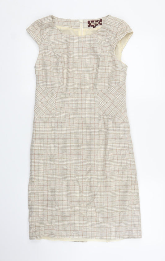 NEXT Womens Beige Plaid  Sheath  Size 10