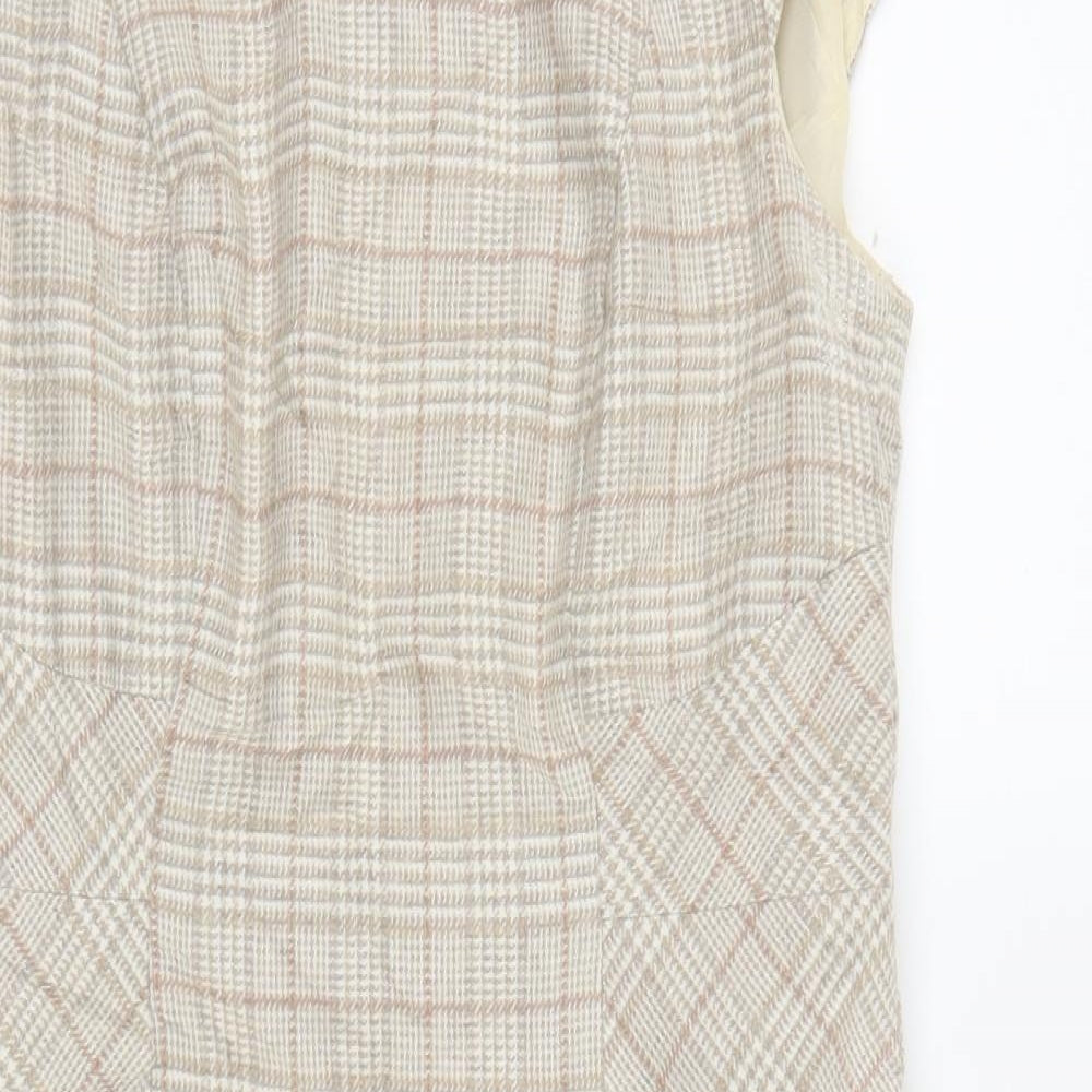 NEXT Womens Beige Plaid  Sheath  Size 10