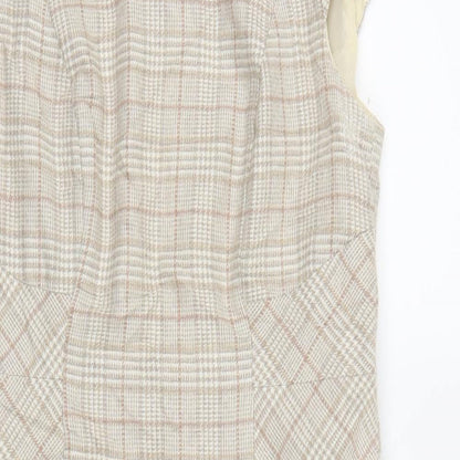NEXT Womens Beige Plaid  Sheath  Size 10