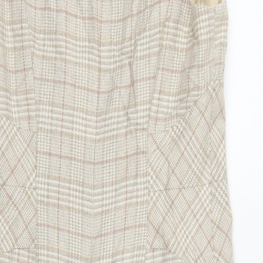 NEXT Womens Beige Plaid  Sheath  Size 10