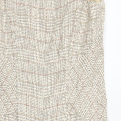 NEXT Womens Beige Plaid  Sheath  Size 10