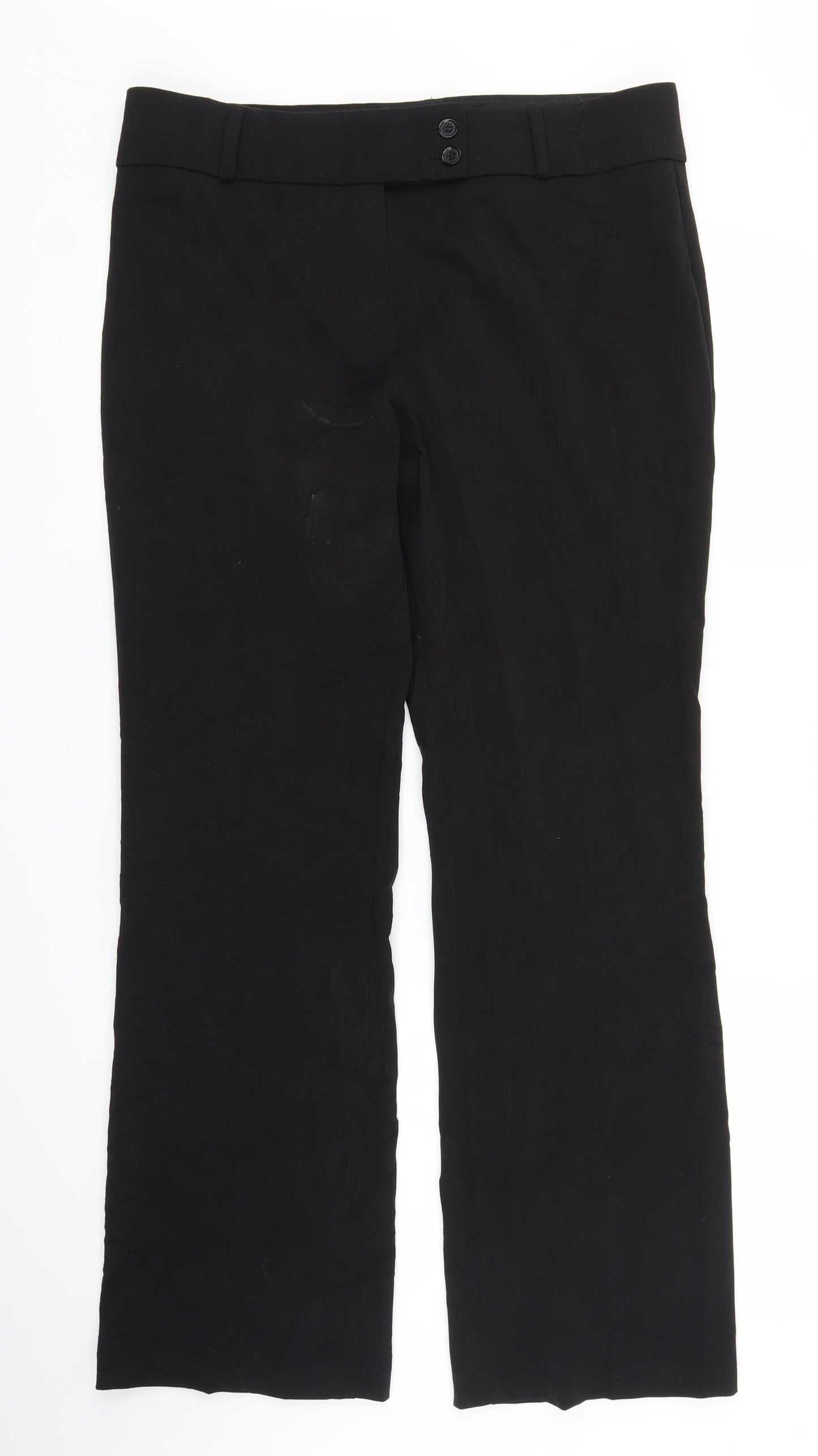M&S Womens Black   Trousers  Size 14 L29 in