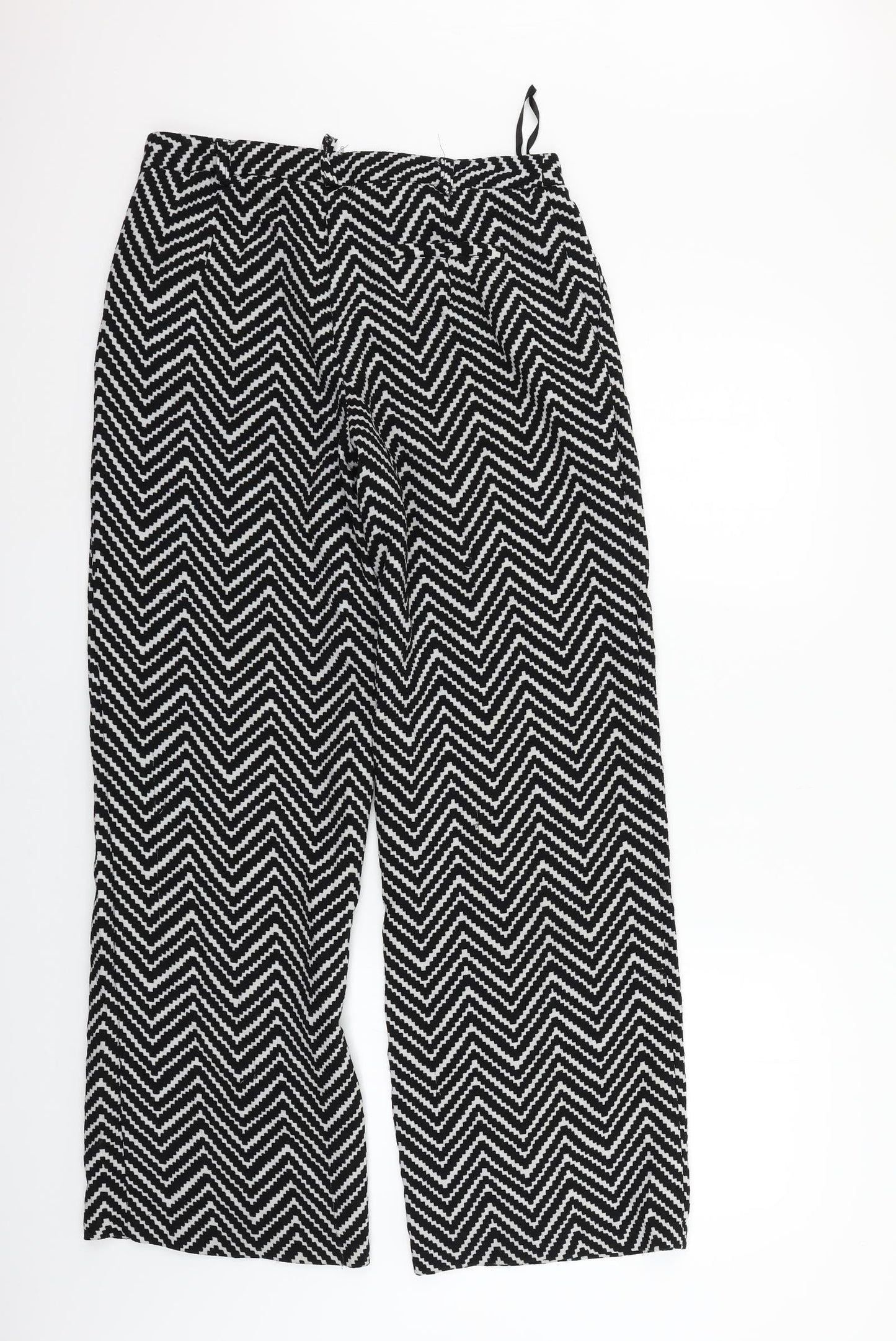 atmoshere Womens Black Geometric  Trousers  Size 12 L28 in