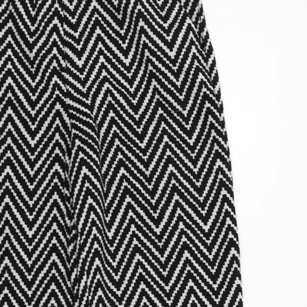 atmoshere Womens Black Geometric  Trousers  Size 12 L28 in
