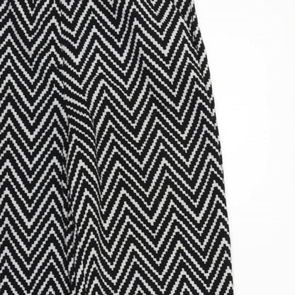 atmoshere Womens Black Geometric  Trousers  Size 12 L28 in