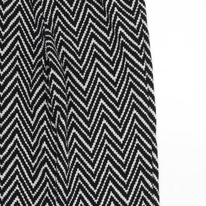 atmoshere Womens Black Geometric  Trousers  Size 12 L28 in
