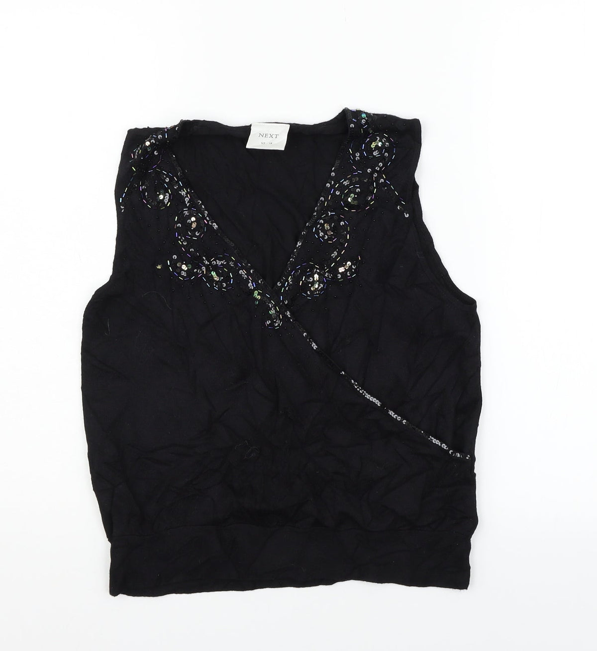Next Womens Black   Vest Jumper Size 14
