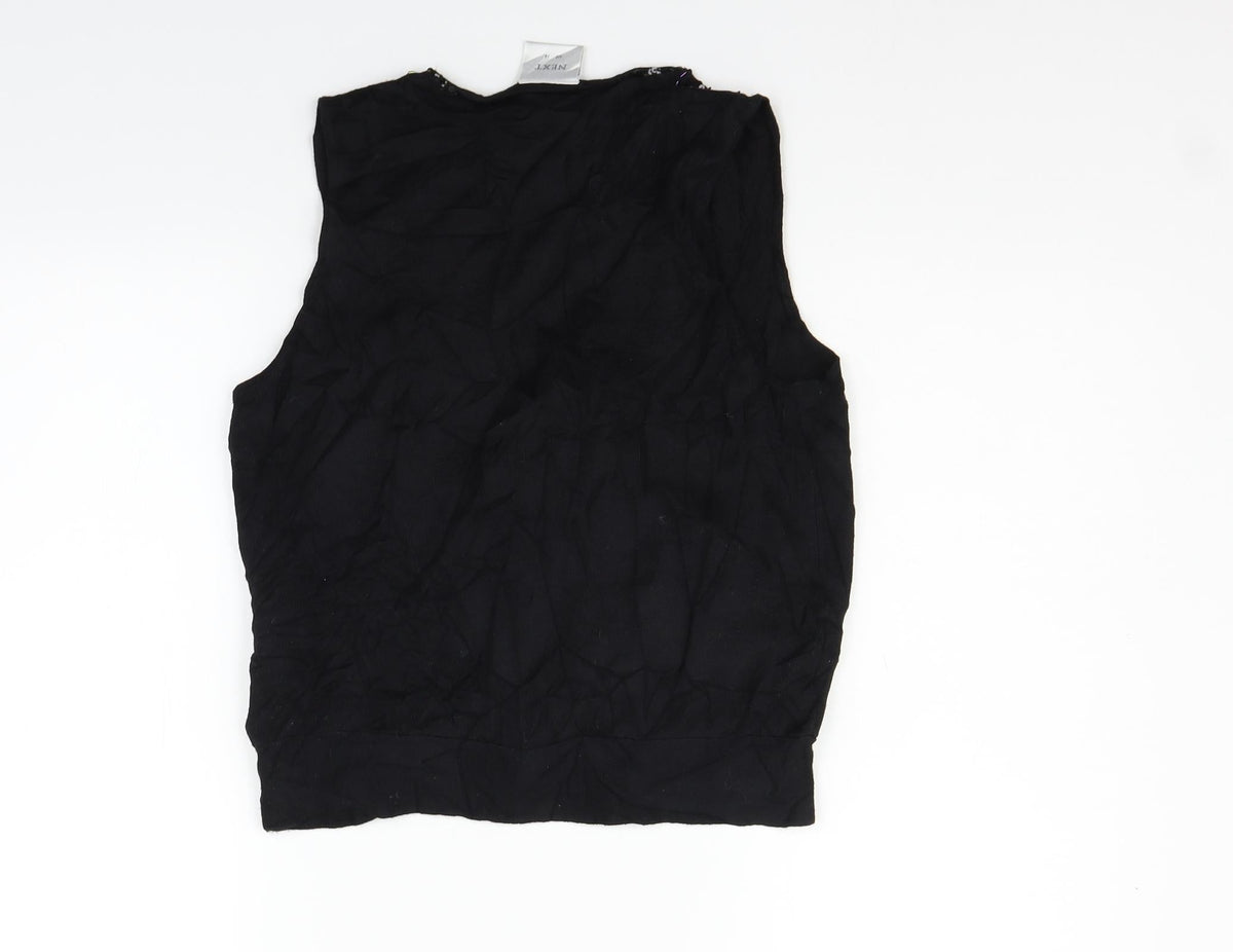 Next Womens Black   Vest Jumper Size 14