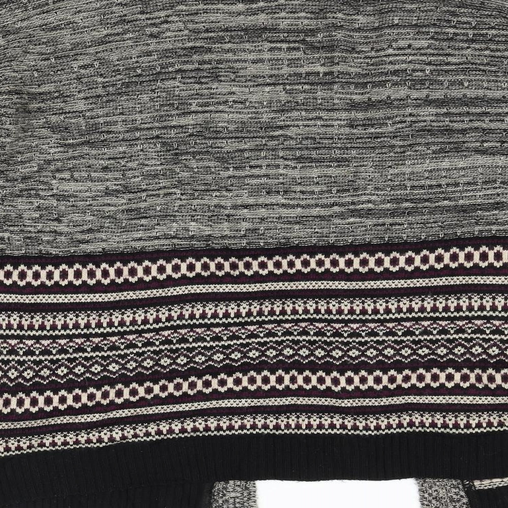 Miss Selfridge Womens Grey Geometric  Cardigan Jumper Size 10