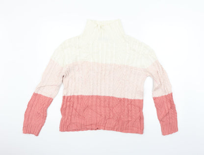 Marks and Spencer Womens Beige Striped  Pullover Jumper Size XS