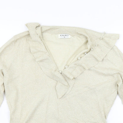kalico Womens Beige   Pullover Jumper Size 10