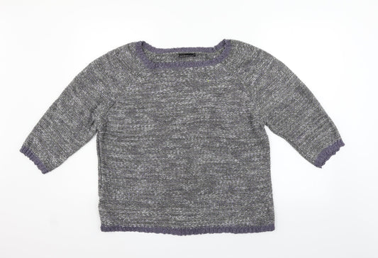 DAVID EMANUEL Womens Grey   Pullover Jumper Size L