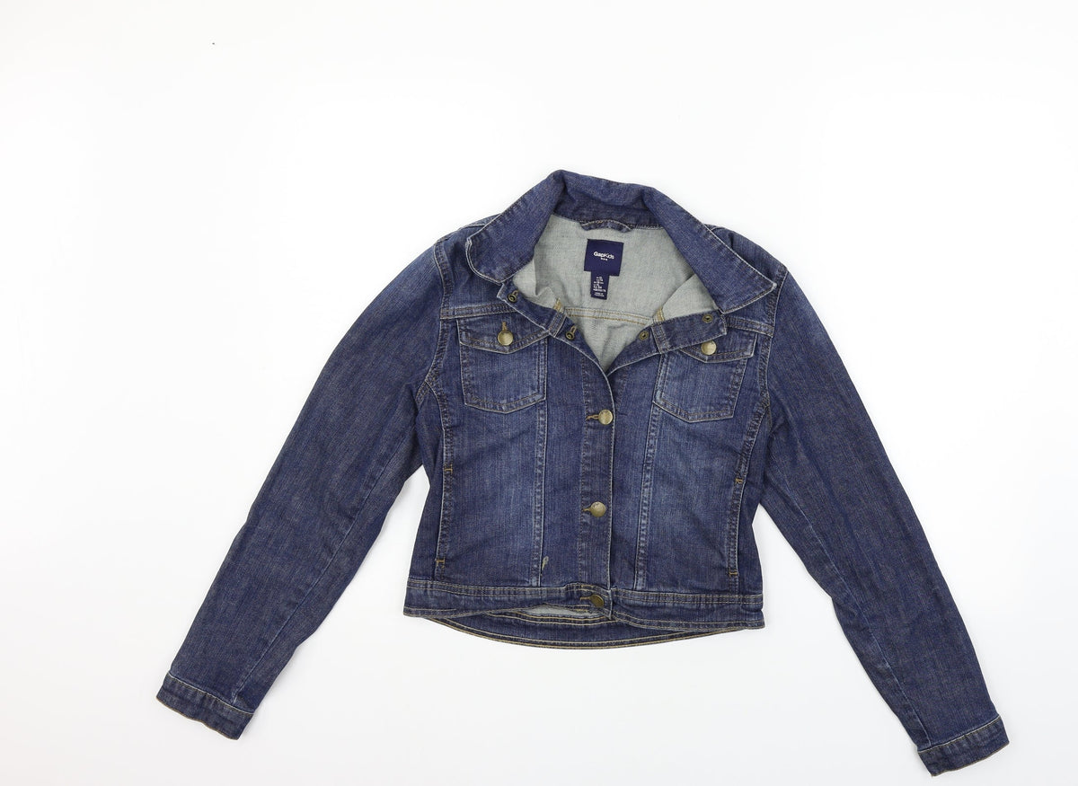 Additional front view of Gap boys’ blue jacket coat, size XL