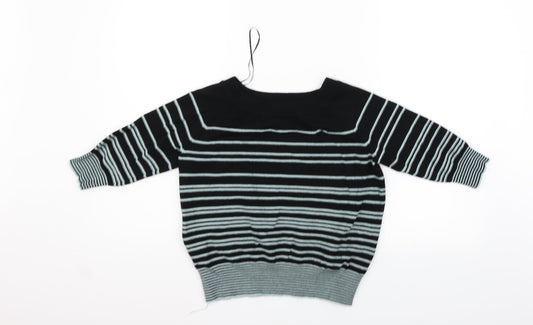 Monsoon Womens Black Striped  Pullover Jumper Size M