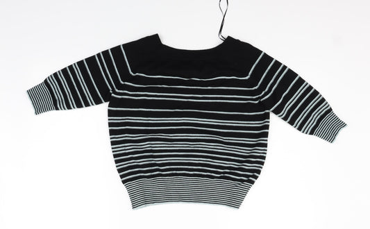 Monsoon Womens Black Striped  Pullover Jumper Size M